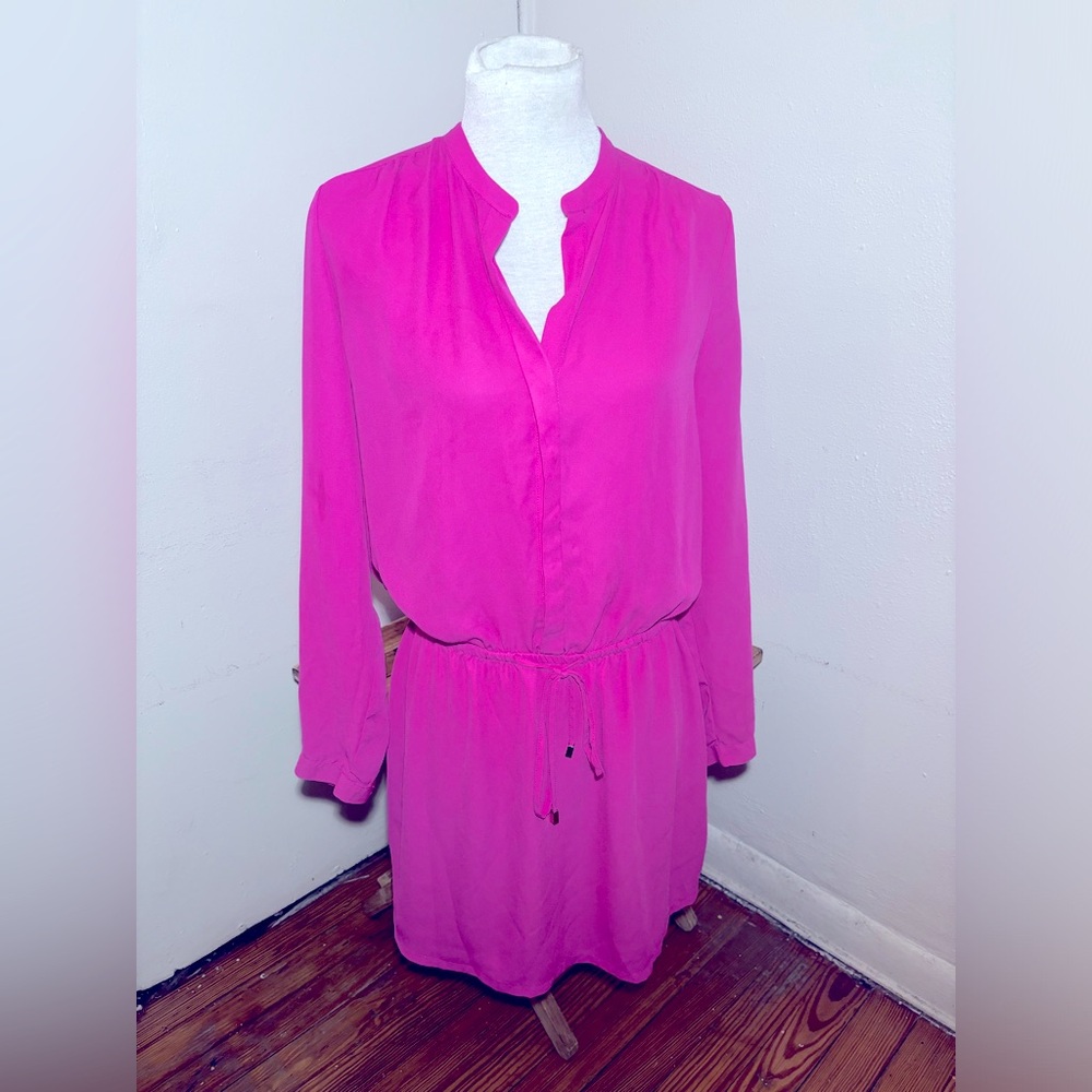 Fleur Bleve Long Sleeve Chiffon Dress